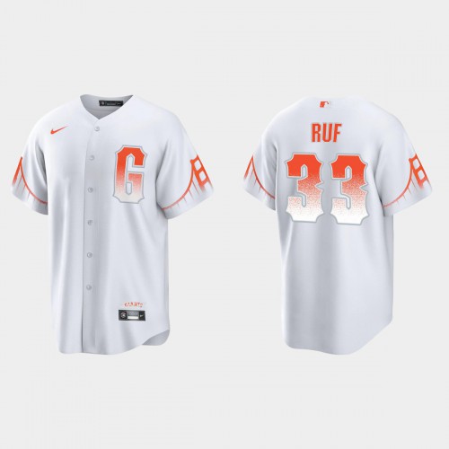 San Francisco San Francisco Giants #33 Darin Ruf Men's 2021 City Connect White Fan's Version Jersey Men's cheap jerseys for sale - CheapJerseys.Shop