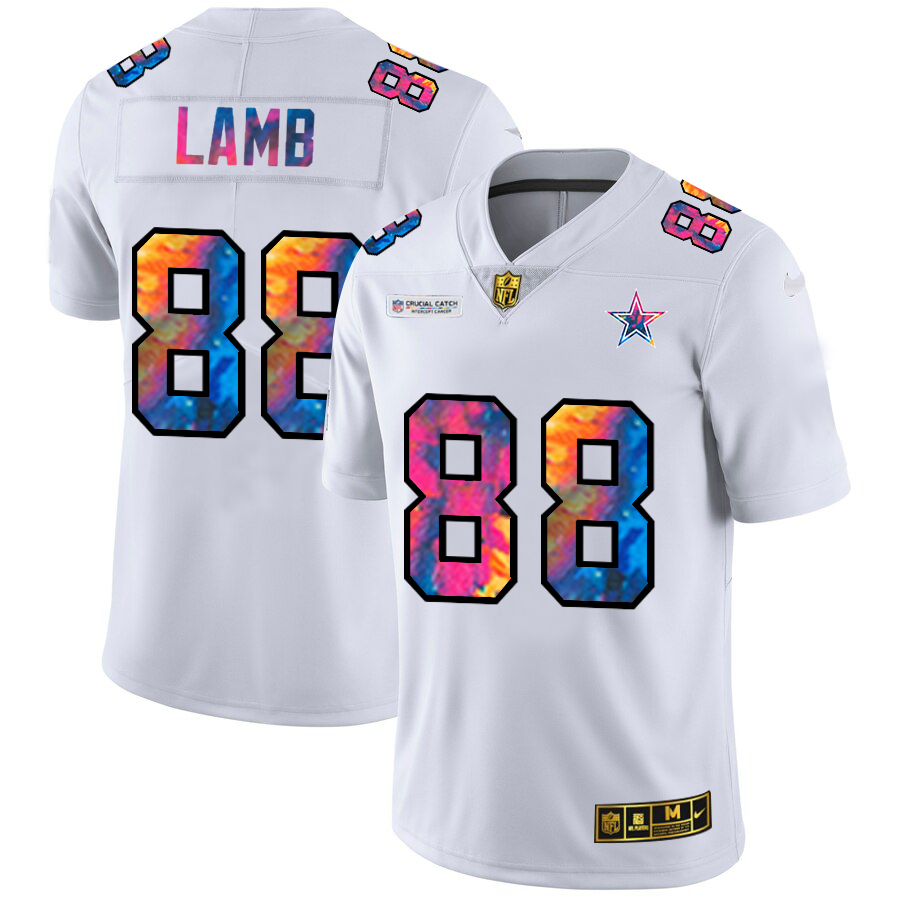 Dallas Cowboys #88 CeeDee Lamb Men's White Multi-Color 2020 Crucial Catch Limited Jersey cheap jerseys for sale - CheapJerseys.Shop