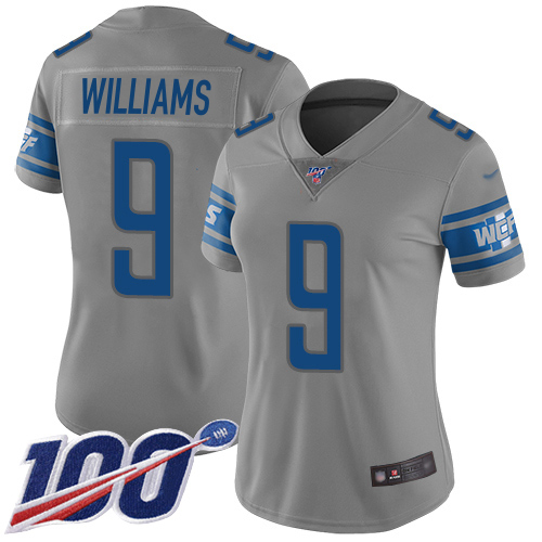 Lions #9 Jameson Williams Gray Women's Stitched Limited Inverted Legend 100th Season Jersey cheap jerseys for sale - CheapJerseys.Shop