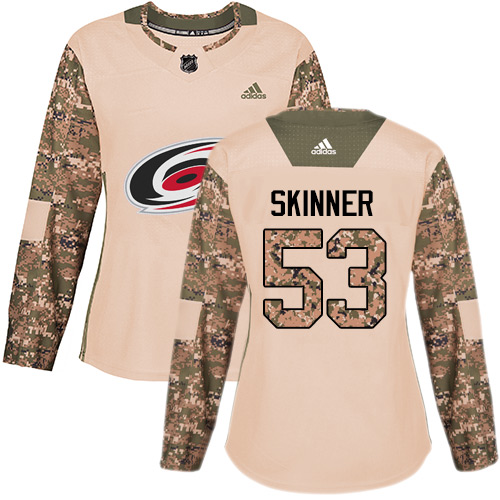 Carolina Hurricanes #53 Jeff Skinner Camo Authentic 2017 Veterans Day Women's Stitched Jersey Womens cheap jerseys for sale - CheapJerseys.Shop
