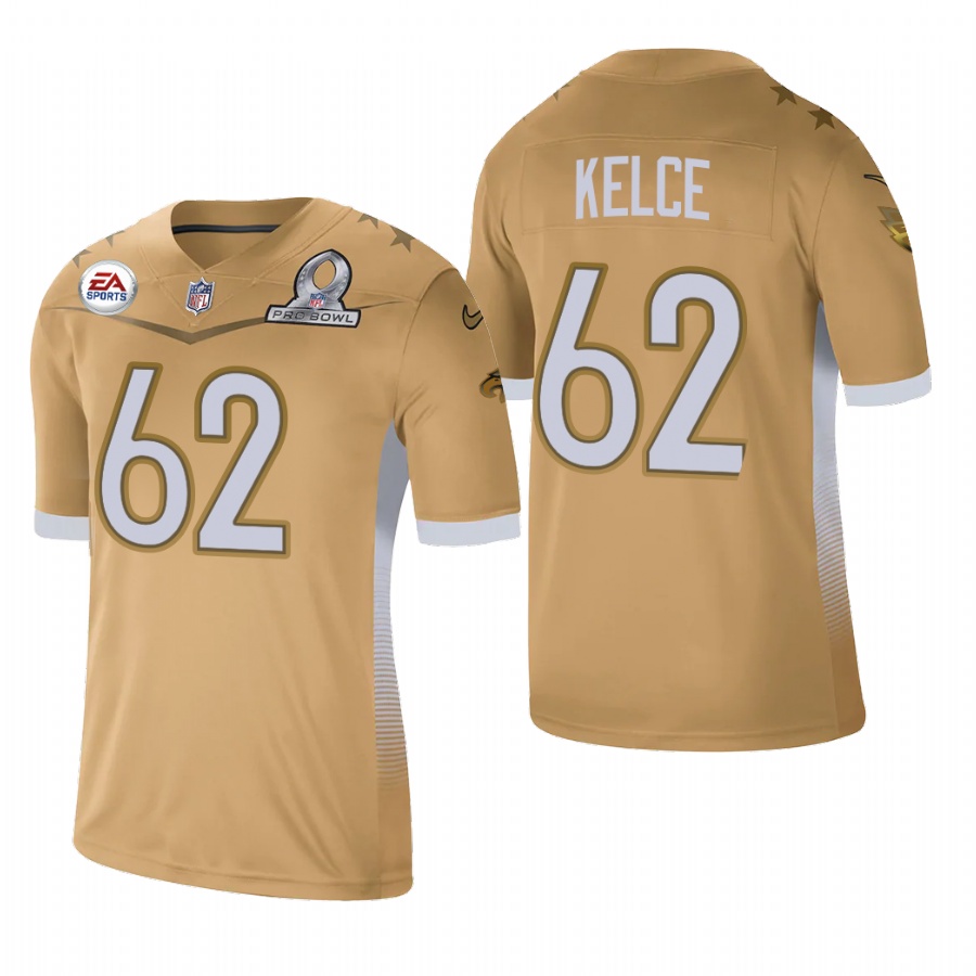 Philadelphia Eagles #62 Jason Kelce 2021 NFC Pro Bowl Game Gold Jersey cheap jerseys for sale - CheapJerseys.Shop