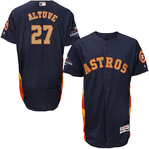 Houston Astros #27 Jose Altuve Navy Blue FlexBase Authentic 2018 Gold Program Cool Base Stitched Jersey Men's cheap jerseys for sale - CheapJerseys.Shop
