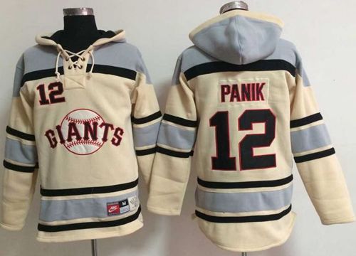 Giants #12 Joe Panik Cream Sawyer Hooded Sweatshirt Hoodie cheap jerseys for sale - CheapJerseys.Shop