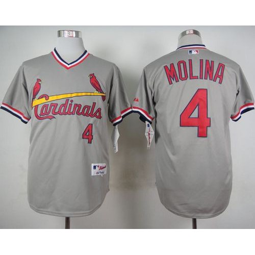 St.Louis Cardinals #4 Yadier Molina Grey 1978 Turn Back The Clock Stitched Jersey Men's cheap jerseys for sale - CheapJerseys.Shop