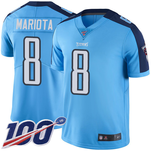 Tennessee Titans #8 Marcus Mariota Light Blue Youth Stitched Limited Rush 100th Season Jersey Youth cheap jerseys for sale - CheapJerseys.Shop