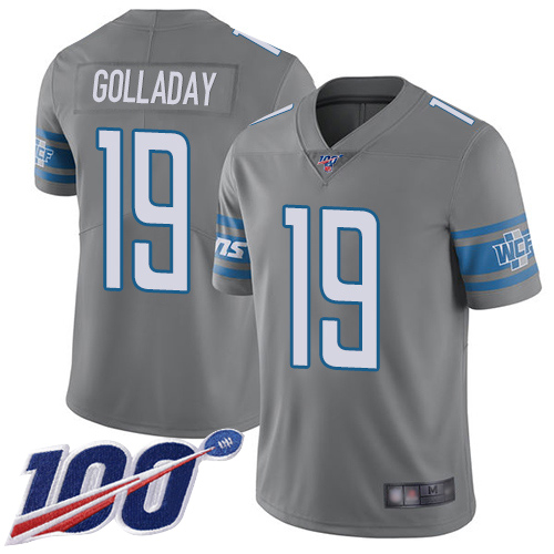 Detroit Lions #19 Kenny Golladay Gray Youth Stitched Limited Rush 100th Season Jersey Youth cheap jerseys for sale - CheapJerseys.Shop