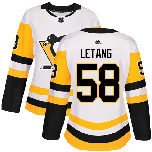 Pittsburgh Penguins #58 Kris Letang White Road Authentic Women's Stitched Jersey Womens cheap jerseys for sale - CheapJerseys.Shop