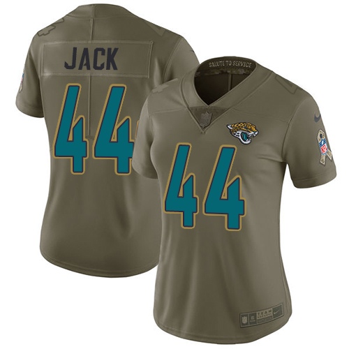 Jacksonville Jaguars #44 Myles Jack Olive Women's Stitched Limited 2017 Salute to Service Jersey Womens cheap jerseys for sale - CheapJerseys.Shop