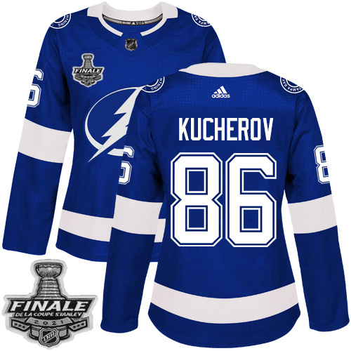 Tampa Bay Lightning #86 Nikita Kucherov Blue Home Authentic Women's 2021 Stanley Cup Final Patch Jersey Womens cheap jerseys for sale - CheapJerseys.Shop