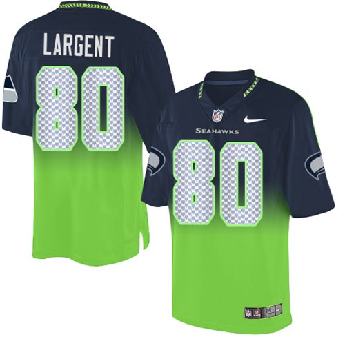 Seahawks #80 Steve Largent Steel Blue/Green Men's Stitched Elite Fadeaway Fashion Jersey cheap jerseys for sale - CheapJerseys.Shop