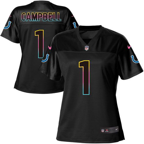 Colts #1 Parris Campbell Black Women's Fashion Game Jersey cheap jerseys for sale - CheapJerseys.Shop