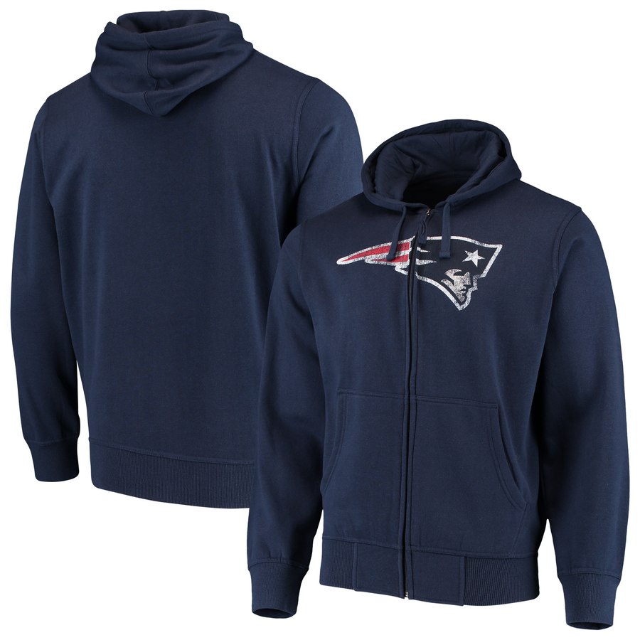 New England Patriots G-III Sports By Carl Banks Primary Logo Full-Zip Hoodie Navy cheap jerseys for sale - CheapJerseys.Shop
