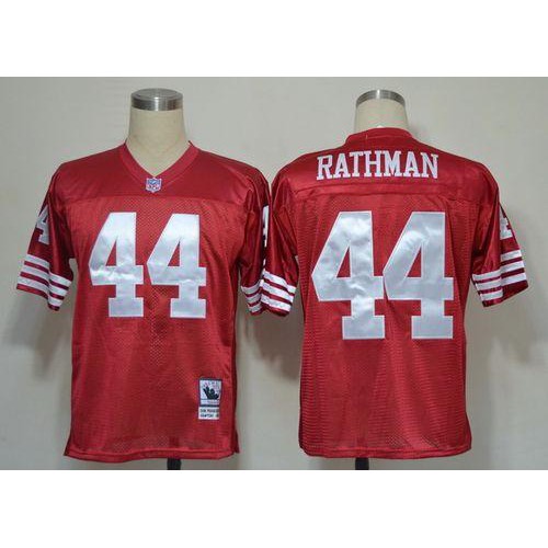 Mitchell And Ness San Francisco 49ers #44 Tom Rathman Red Stitched Throwback Jersey Men's cheap jerseys for sale - CheapJerseys.Shop