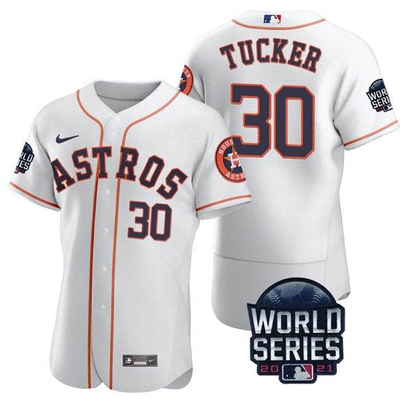 Houston Astros #30 Kyle Tucker Men's 150th Anniversary 2021 World Series Authentic Jersey - White cheap jerseys for sale - CheapJerseys.Shop