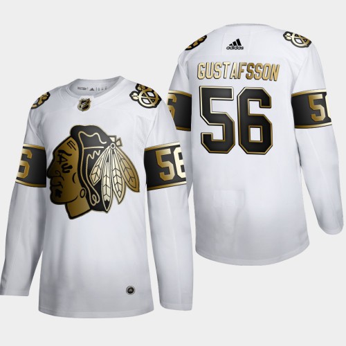 Chicago Chicago Blackhawks #56 Erik Gustafsson Men's White Golden Edition Limited Stitched Jersey Men's cheap jerseys for sale - CheapJerseys.Shop