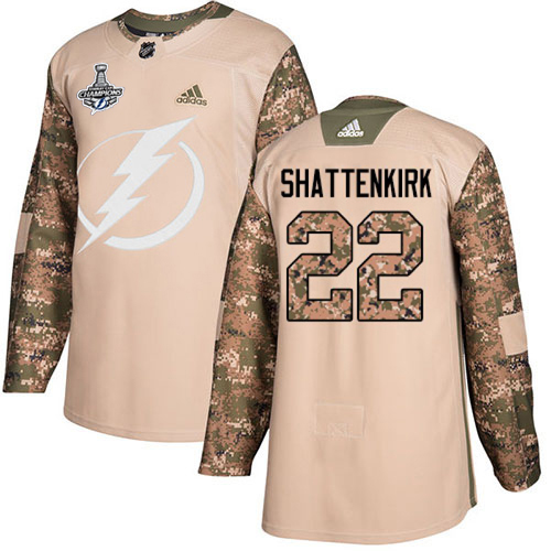 Tampa Bay Lightning #22 Kevin Shattenkirk Camo Authentic 2017 Veterans Day Youth 2020 Stanley Cup Champions Stitched Jersey Youth cheap jerseys for sale - CheapJerseys.Shop