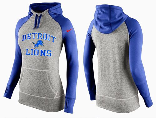 Women's Detroit Lions Performance Hoodie Grey & Blue_2 cheap jerseys for sale - CheapJerseys.Shop