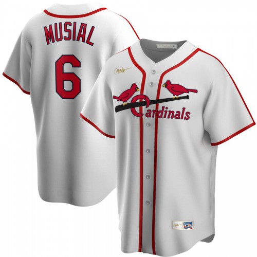 St. Louis St.Louis Cardinals #6 Stan Musial Home Cooperstown Collection Player Jersey White Men's cheap jerseys for sale - CheapJerseys.Shop