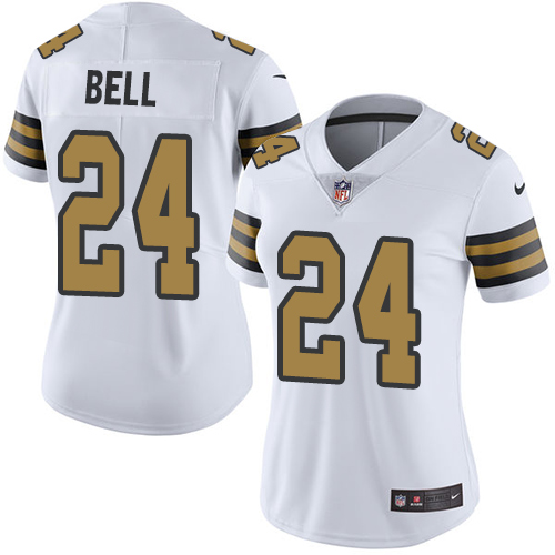 New Orleans Saints #24 Vonn Bell White Women's Stitched Limited Rush Jersey Womens cheap jerseys for sale - CheapJerseys.Shop