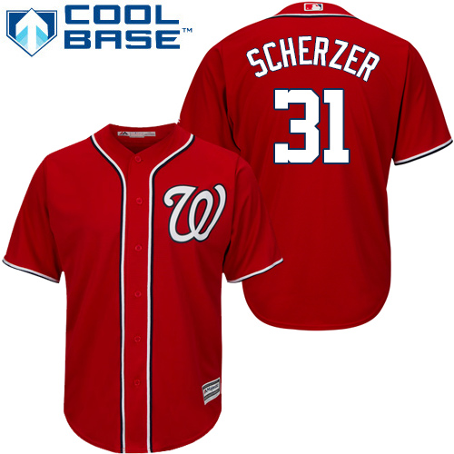 Washington Nationals #31 Max Scherzer Red Cool Base Stitched Youth Jersey Youth cheap jerseys for sale - CheapJerseys.Shop