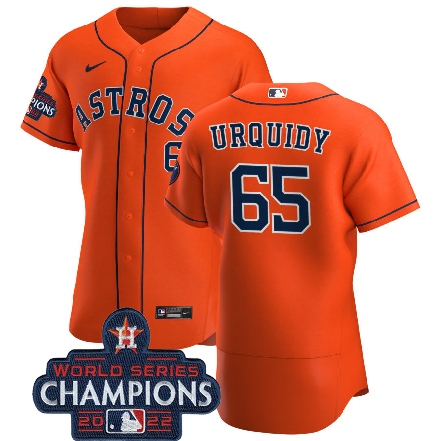 Houston Astros #65 Jose Urquidy Orange 2022 World Series Champions Orange Alternate Authentic Team Jersey cheap jerseys for sale - CheapJerseys.Shop