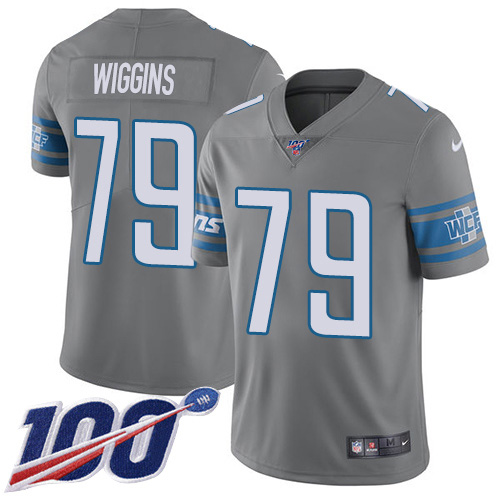 Detroit Lions #79 Kenny Wiggins Gray Men's Stitched Limited Rush 100th Season Jersey Men's cheap jerseys for sale - CheapJerseys.Shop