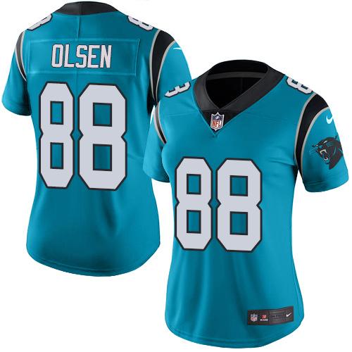 Carolina Panthers #88 Greg Olsen Blue Alternate Women's Stitched Vapor Untouchable Limited Jersey Womens cheap jerseys for sale - CheapJerseys.Shop