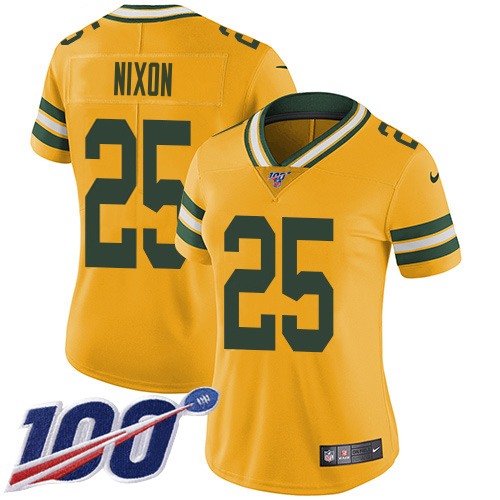 Packers #25 Keisean Nixon Yellow Women's Stitched Limited Rush Jersey cheap jerseys for sale - CheapJerseys.Shop