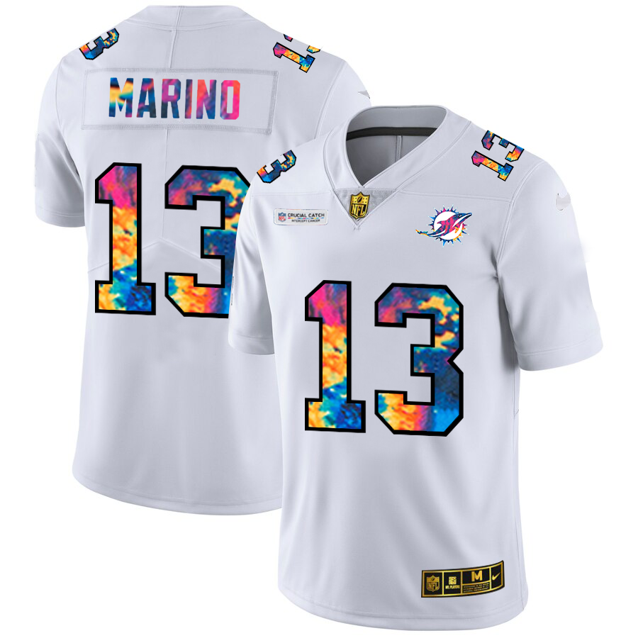 Miami Dolphins #13 Dan Marino Men's White Multi-Color 2020 Crucial Catch Limited Jersey cheap jerseys for sale - CheapJerseys.Shop