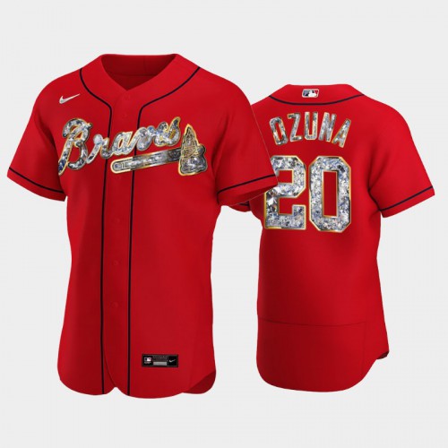 Atlanta Atlanta Braves #20 Marcell Ozuna Men's Diamond Edition Jersey - Red Men's cheap jerseys for sale - CheapJerseys.Shop