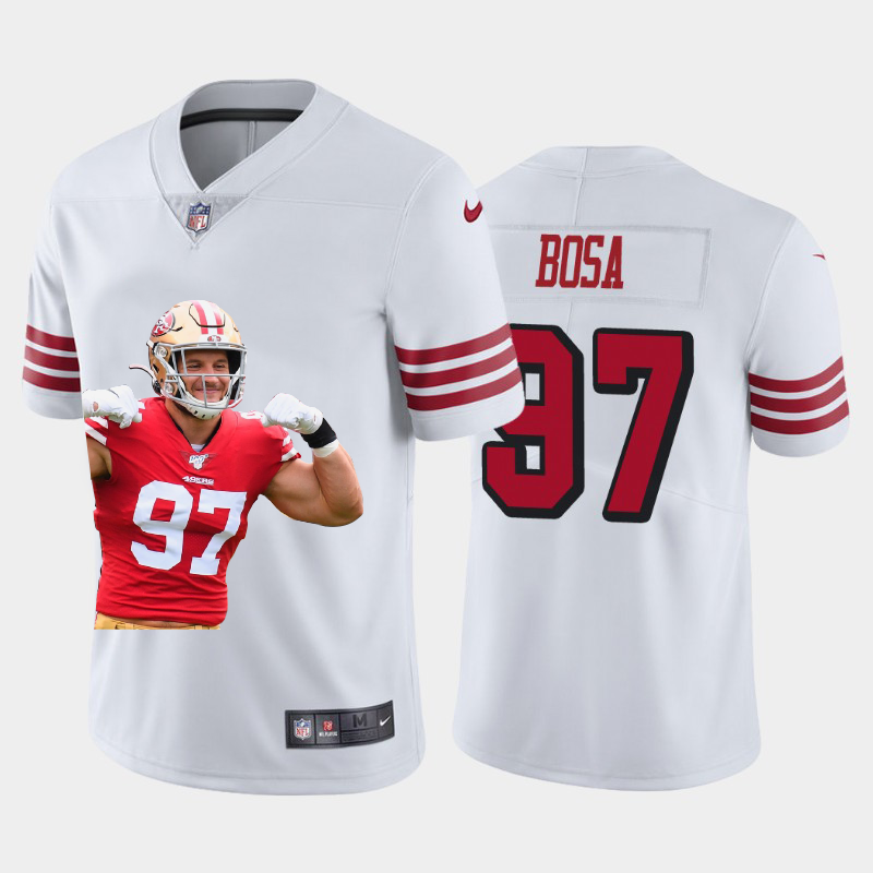 San Francisco 49ers #97 Nick Bosa Team Hero 3 Rush Vapor Limited Jersey White cheap jerseys for sale - CheapJerseys.Shop