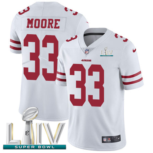 San Francisco 49ers #33 Tarvarius Moore White Super Bowl LIV 2020 Men's Stitched Vapor Untouchable Limited Jersey Men's cheap jerseys for sale - CheapJerseys.Shop
