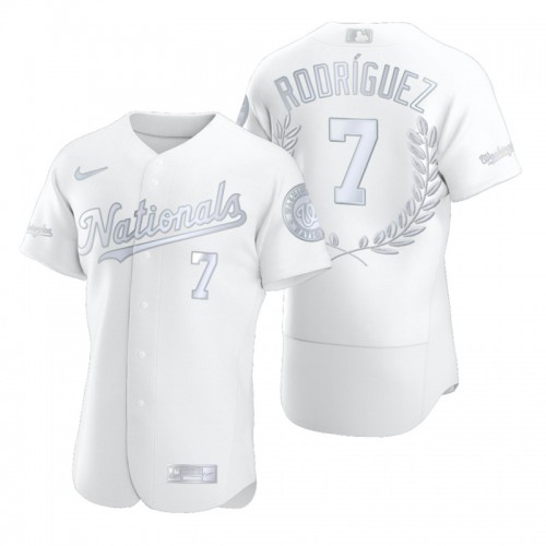 Washington Washington Nationals #7 Ivan Rodriguez Men's Platinum MVP Limited Player Edition Jersey Men's cheap jerseys for sale - CheapJerseys.Shop