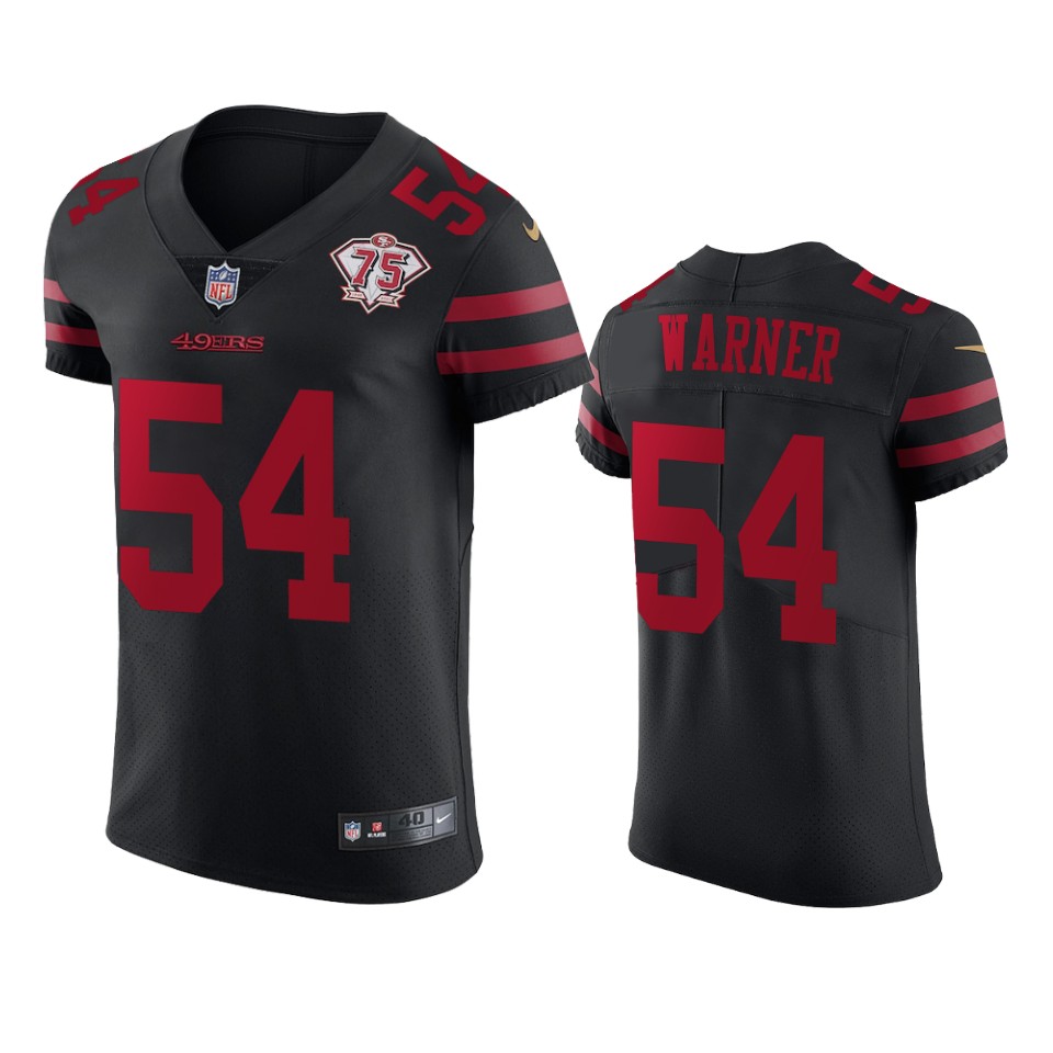 49ers #54 Fred Warner Black Alternate Men's 75th Anniversary Stitched Vapor Untouchable Elite Jersey cheap jerseys for sale - CheapJerseys.Shop