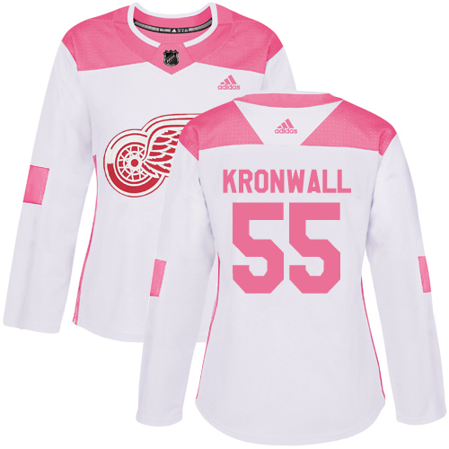 Detroit Red Wings #55 Niklas Kronwall White/Pink Authentic Fashion Women's Stitched Jersey Womens cheap jerseys for sale - CheapJerseys.Shop