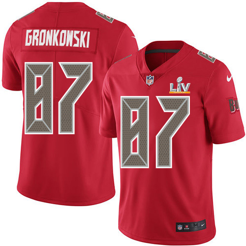 Buccaneers #87 Rob Gronkowski Red Youth Super Bowl LV Bound Stitched Limited Rush Jersey cheap jerseys for sale - CheapJerseys.Shop