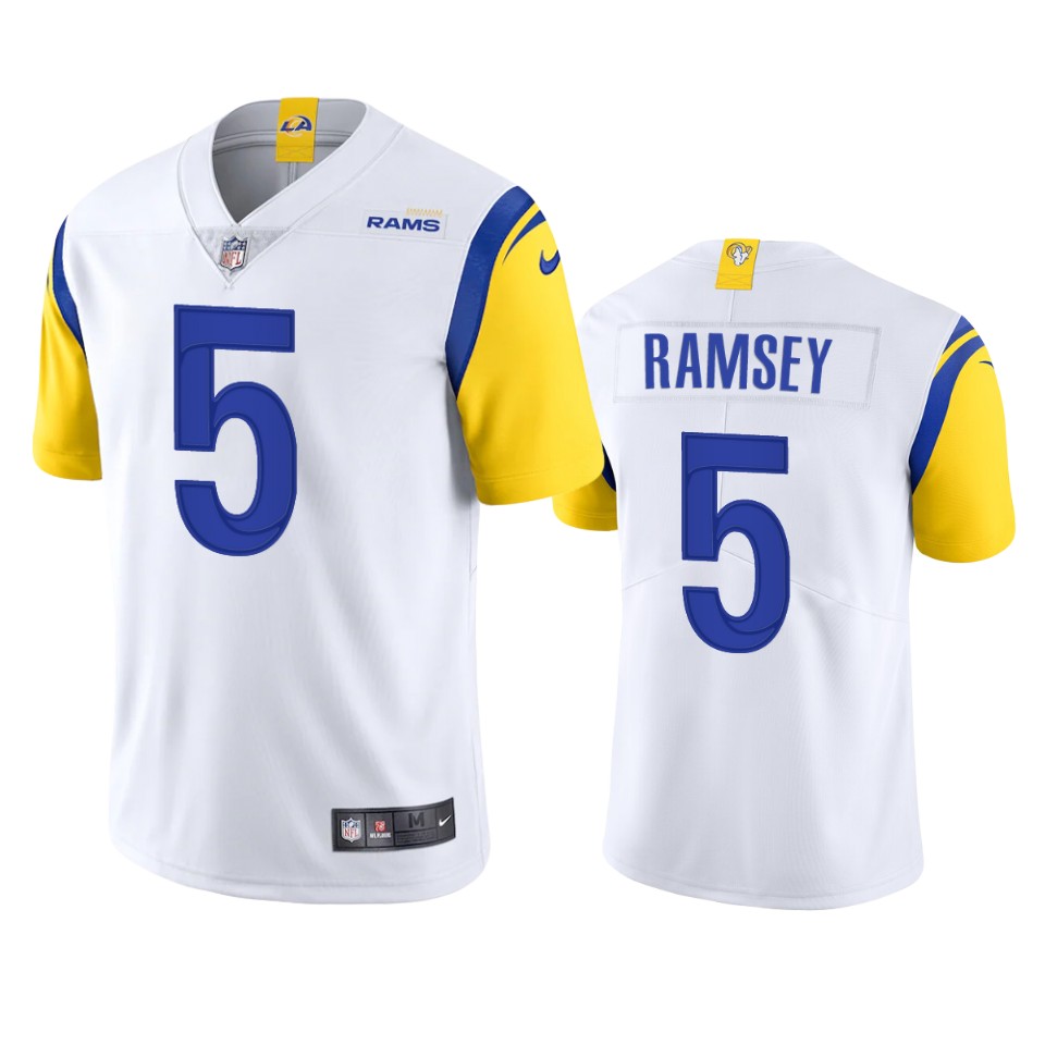 Los Angeles Rams #5 Jalen Ramsey Men's Alternate Vapor Limited Jersey - White cheap jerseys for sale - CheapJerseys.Shop