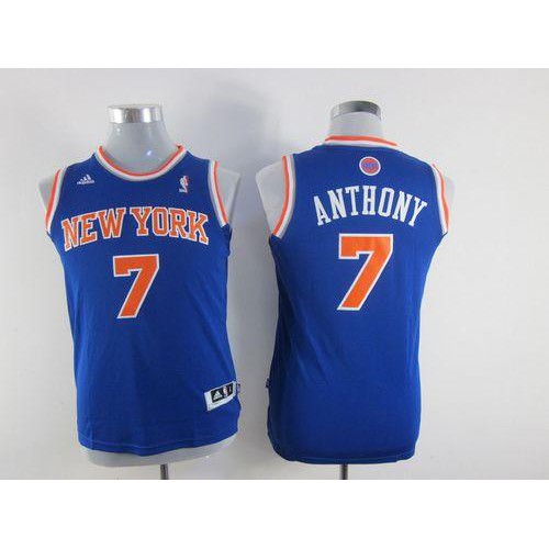 New York Knicks #7 Carmelo Anthony Blue Stitched Youth Jersey Youth cheap jerseys for sale - CheapJerseys.Shop