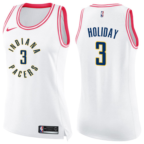 Indiana Pacers #3 Aaron Holiday White/Pink Womens Swingman Fashion Jersey Womens cheap jerseys for sale - CheapJerseys.Shop