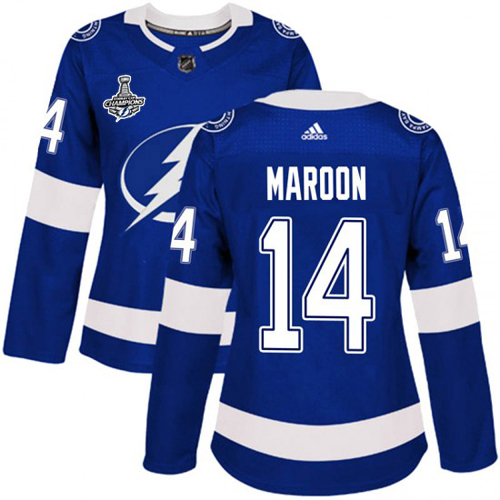 Tampa Bay Lightning #14 Pat Maroon Blue Home Authentic Women's 2020 Stanley Cup Champions Stitched Jersey Womens cheap jerseys for sale - CheapJerseys.Shop