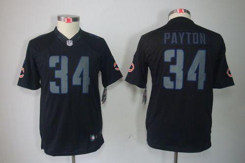 Bears #34 Walter Payton Black Impact Youth Stitched Limited Jersey cheap jerseys for sale - CheapJerseys.Shop