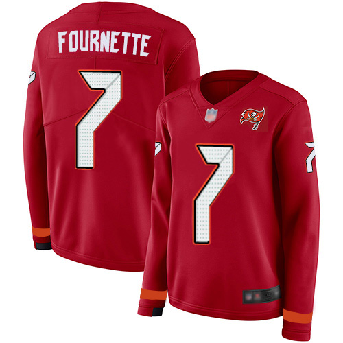 Tampa Bay Buccaneers #7 Leonard Fournette Red Team Color Women's Stitched Limited Therma Long Sleeve Jersey cheap jerseys for sale - CheapJerseys.Shop