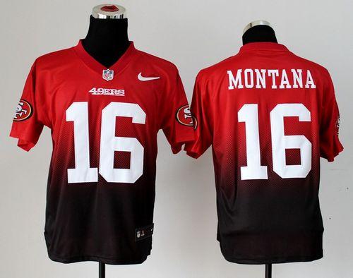49ers #16 Joe Montana Red/Black Men's Stitched Elite Fadeaway Fashion Jersey cheap jerseys for sale - CheapJerseys.Shop