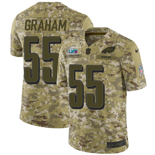 Eagles #55 Brandon Graham Camo Super Bowl LVII Patch Youth Stitched Limited 2018 Salute To Service Jersey cheap jerseys for sale - CheapJerseys.Shop