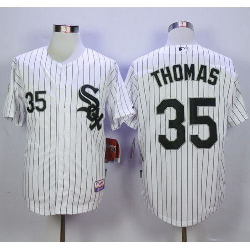 Chicago White Sox #35 Frank Thomas White(Black Strip) Cool Base Stitched Jersey Men's cheap jerseys for sale - CheapJerseys.Shop