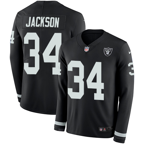 Raiders #34 Bo Jackson Black Team Color Men's Stitched Limited Therma Long Sleeve Jersey cheap jerseys for sale - CheapJerseys.Shop