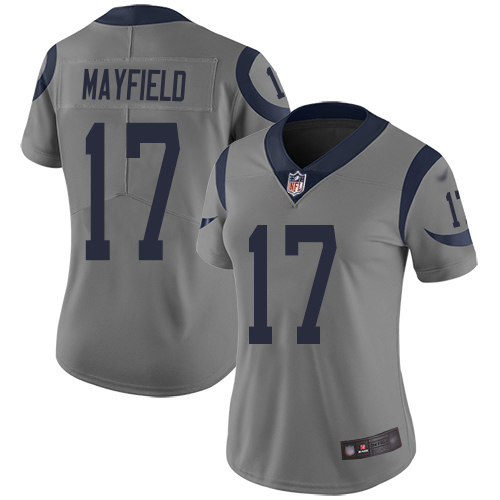 Rams #17 Baker Mayfield Gray Women's Stitched Limited Inverted Legend Jersey cheap jerseys for sale - CheapJerseys.Shop