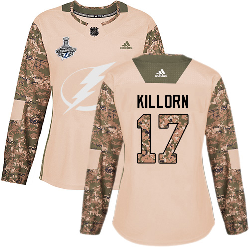 Tampa Bay Lightning #17 Alex Killorn Camo Authentic 2017 Veterans Day Women's 2020 Stanley Cup Champions Stitched Jersey Womens cheap jerseys for sale - CheapJerseys.Shop