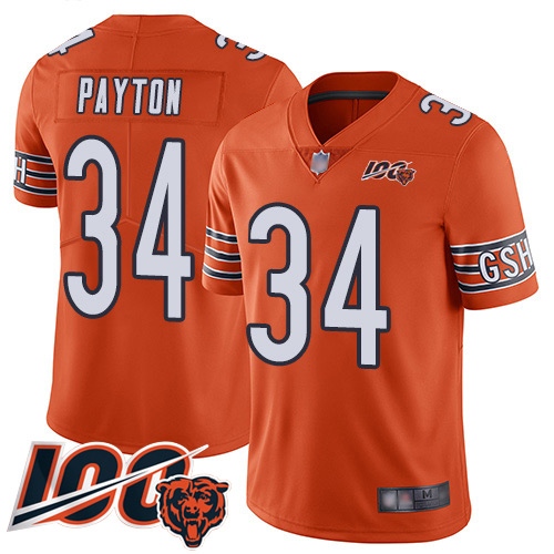 Bears #34 Walter Payton Orange Men's Stitched Limited Rush 100th Season Jersey cheap jerseys for sale - CheapJerseys.Shop