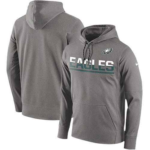Men's Philadelphia Eagles Gray Sideline Circuit Pullover Performance Hoodie cheap jerseys for sale - CheapJerseys.Shop